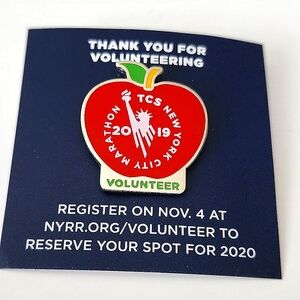 2019 New York City Marathon Volunteer Thank You Pin Brooch